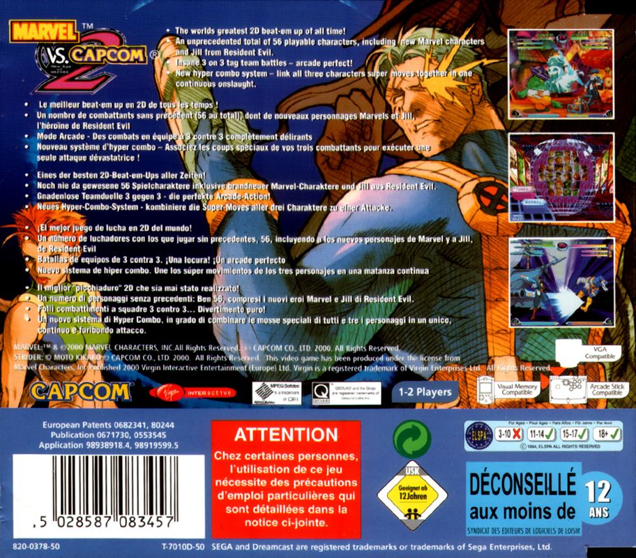 Marvel vs. Capcom 2 cover or packaging material - MobyGames