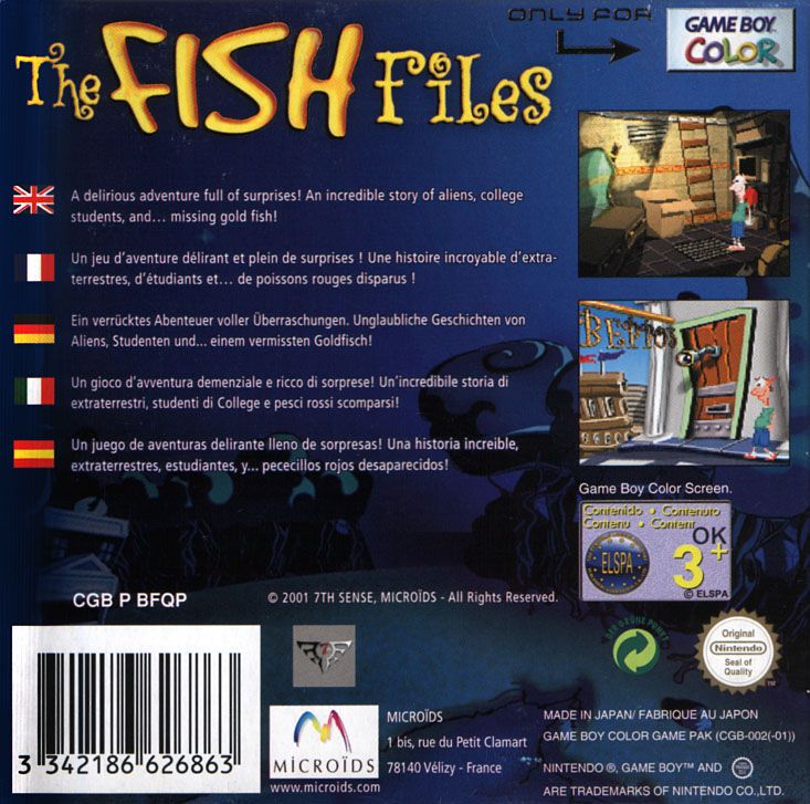 Back Cover for The Fish Files (Game Boy Color)
