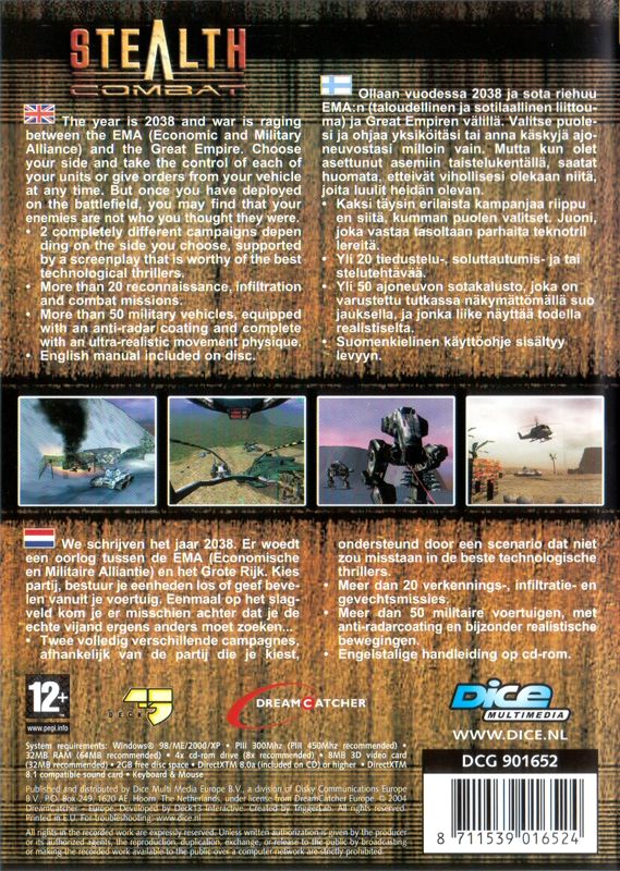 Back Cover for Stealth Combat (Windows)