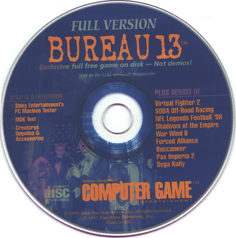 Media for Bureau 13 (DOS) (Computer Game Entertainment Magazine Release)