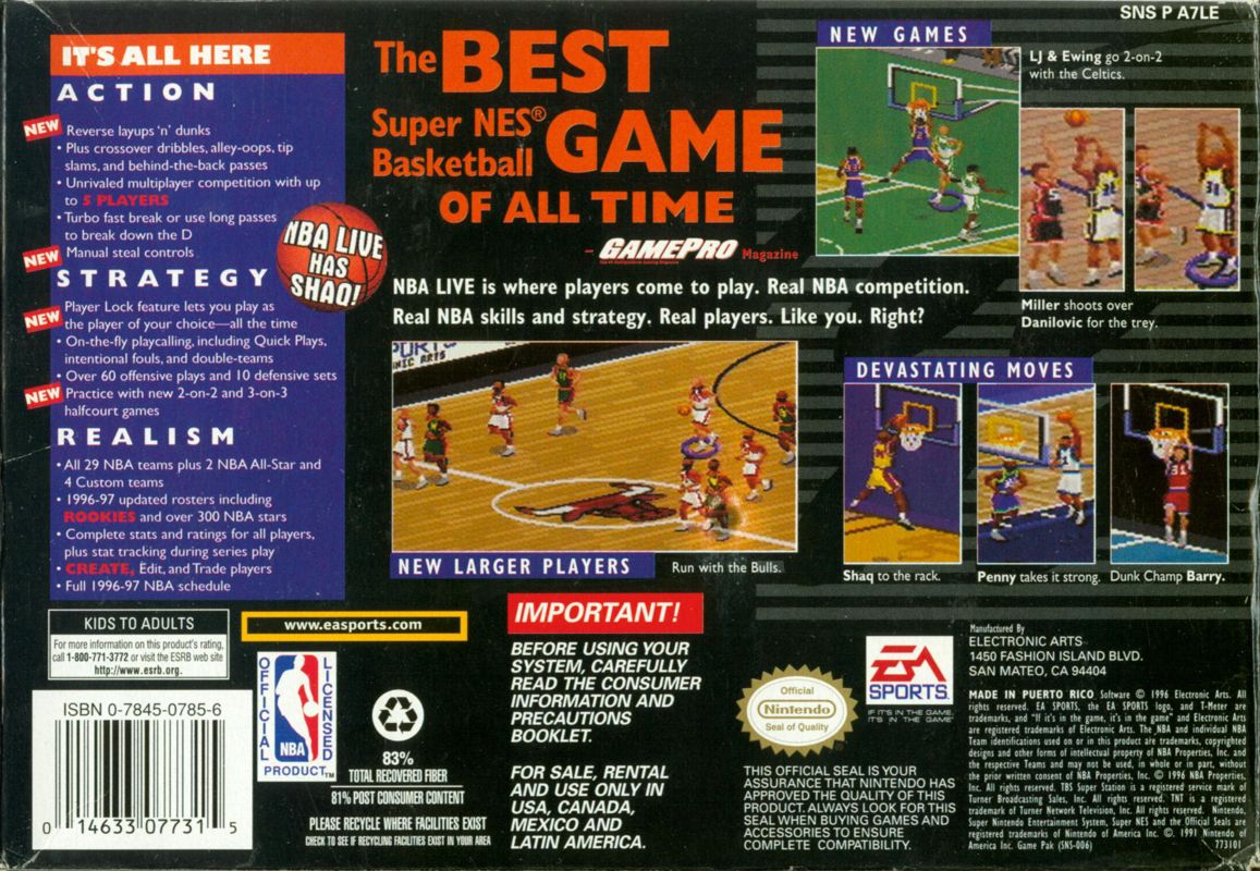 NBA Live 97 cover or packaging material