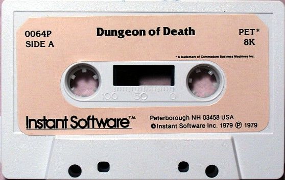 Media for Dungeon of Death (Commodore PET/CBM) (Came in cassette case.)