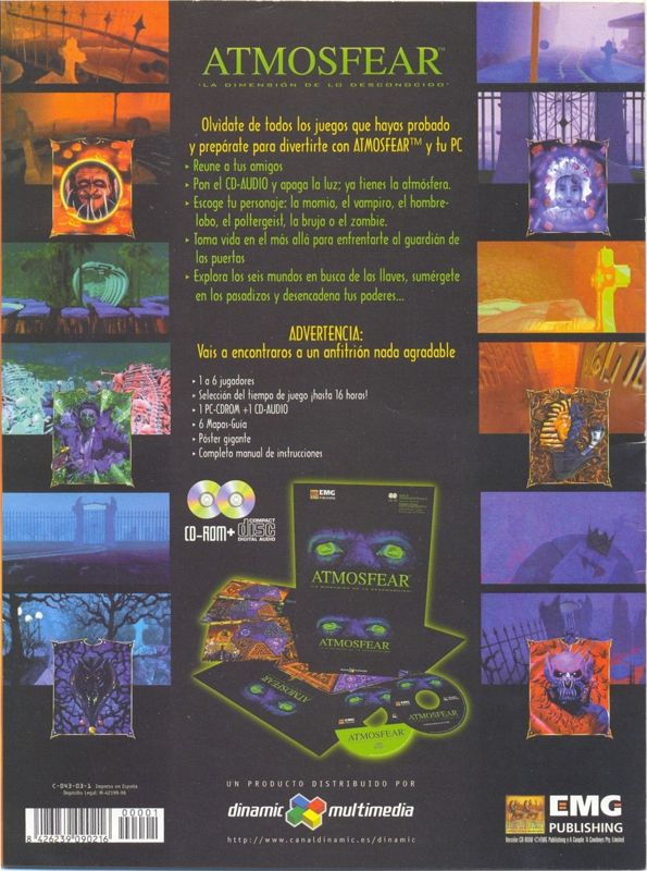 Back Cover for Atmosfear: The Third Dimension (Windows and Windows 3.x)