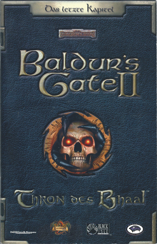 Manual for Baldur's Gate II: Throne of Bhaal (Windows): Front