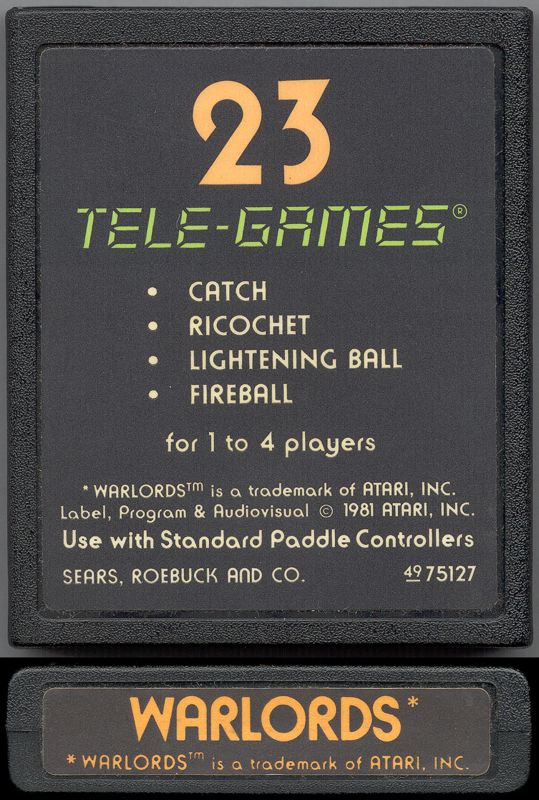 Media for Warlords (Atari 2600) (Sears Telegames Release)