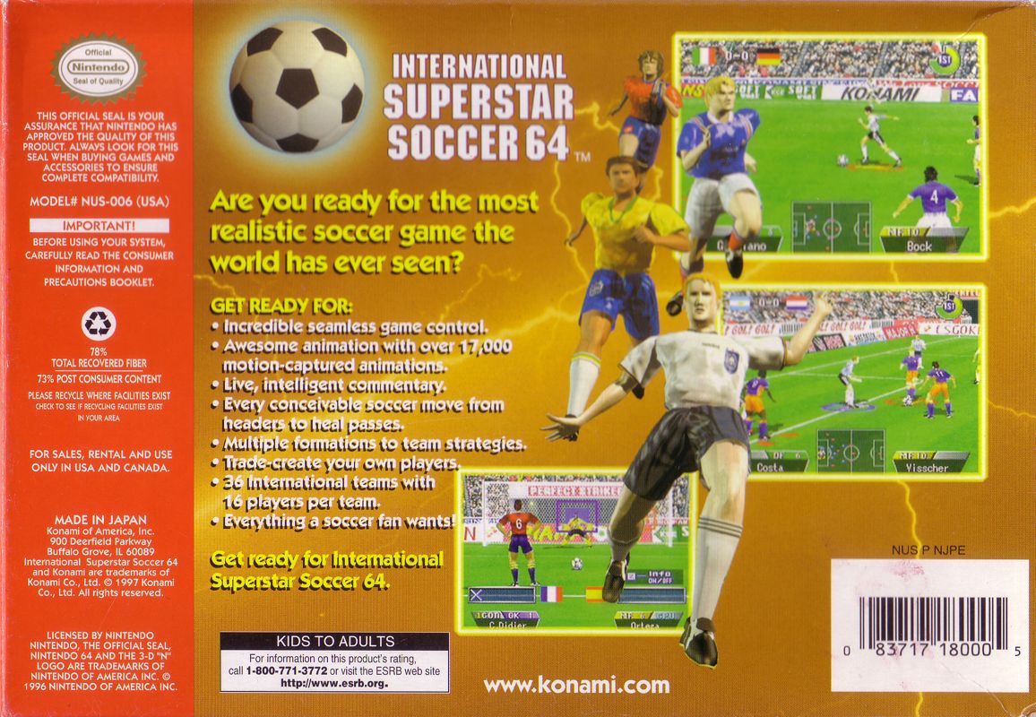 Nintendo 64 International Superstar Soccer 64 ISS 64 Box -  Hong Kong
