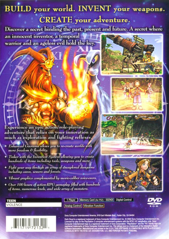 Back Cover for Dark Cloud 2 (PlayStation 2)
