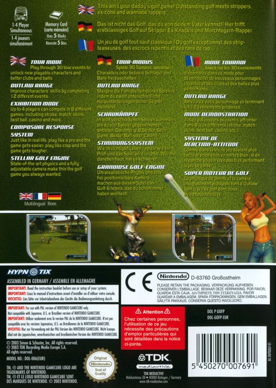Back Cover for Outlaw Golf (GameCube)