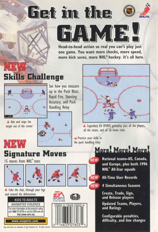Back Cover for NHL 97 (Genesis)