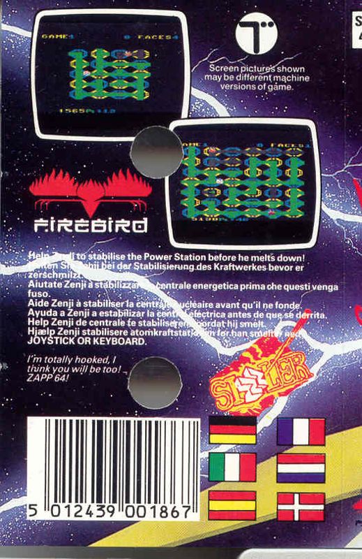 Back Cover for Zenji (ZX Spectrum) (Firebird release)