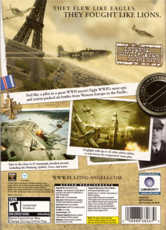 Back Cover for Blazing Angels: Squadrons of WWII (Windows)