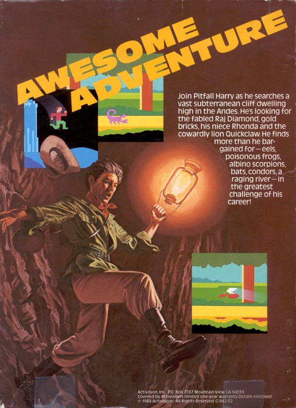 Back Cover for Pitfall II: Lost Caverns (Atari 5200)