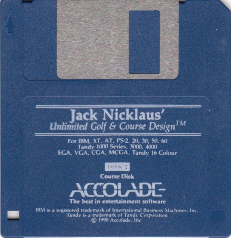 Media for Jack Nicklaus' Unlimited Golf & Course Design (DOS): Disk 2 - Course Disk