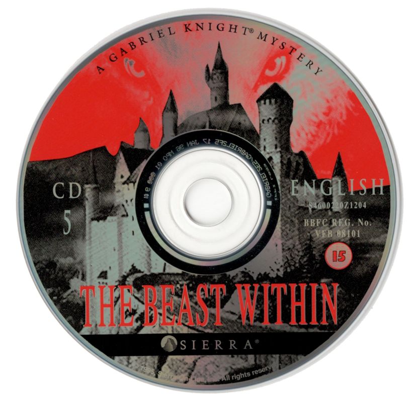 Media for The Beast Within: A Gabriel Knight Mystery (DOS and Windows and Windows 3.x): Disc 5