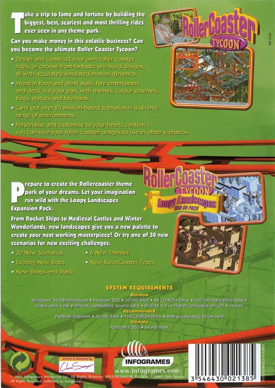 RollerCoaster Tycoon Gold Edition cover or packaging material MobyGames