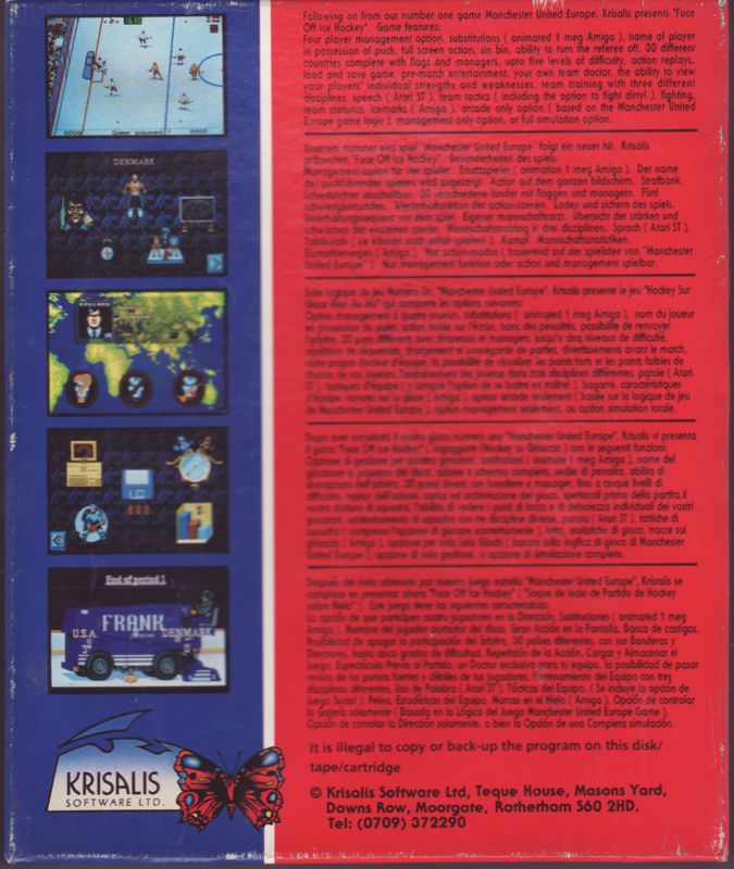 Back Cover for Face-Off (Atari ST)