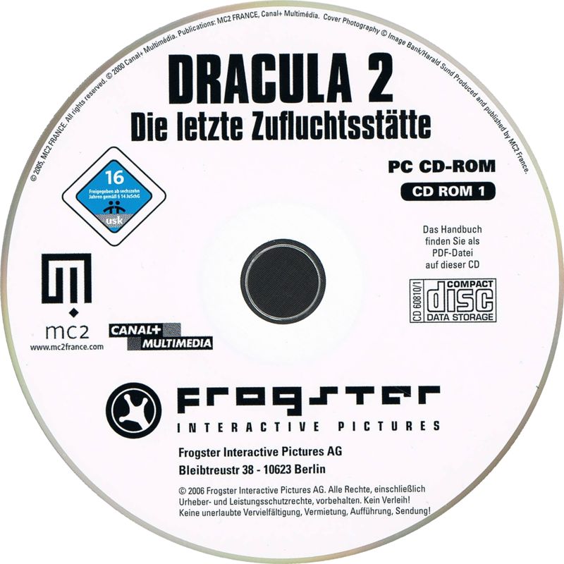Media for Dracula: The Last Sanctuary (Windows) (Back to Games release): Disc 1