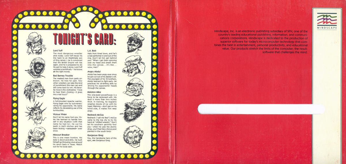 Inside Cover for Bop'N Wrestle (Commodore 64)