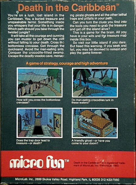 Back Cover for Death in the Caribbean (Apple II)