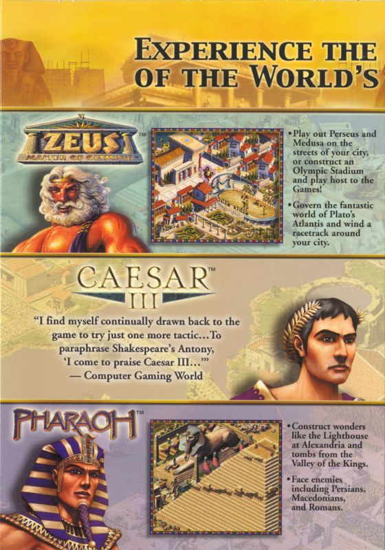 Inside Cover for The Great Empires Collection II (Windows) (Second release): Left Flap