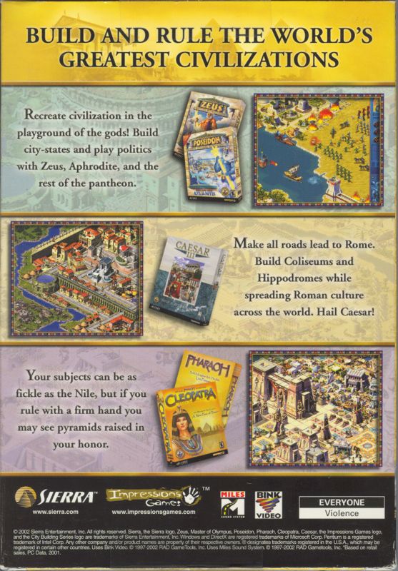 Back Cover for The Great Empires Collection II (Windows) (Second release)