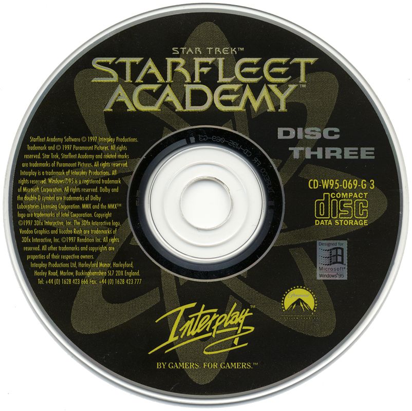 Media for Star Trek: Federation Compilation (DOS and Windows): Starfleet Academy - Disc 3