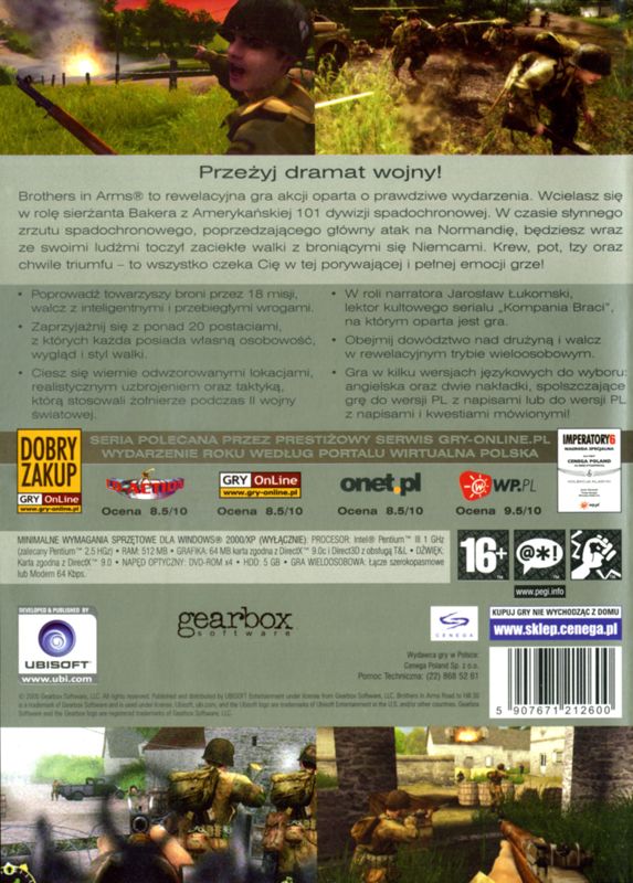 Back Cover for Brothers in Arms: Road to Hill 30 (Windows) (Kolekcja Klasyki release)