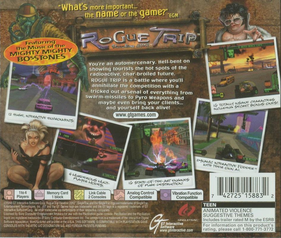 Back Cover for Rogue Trip: Vacation 2012 (PlayStation)