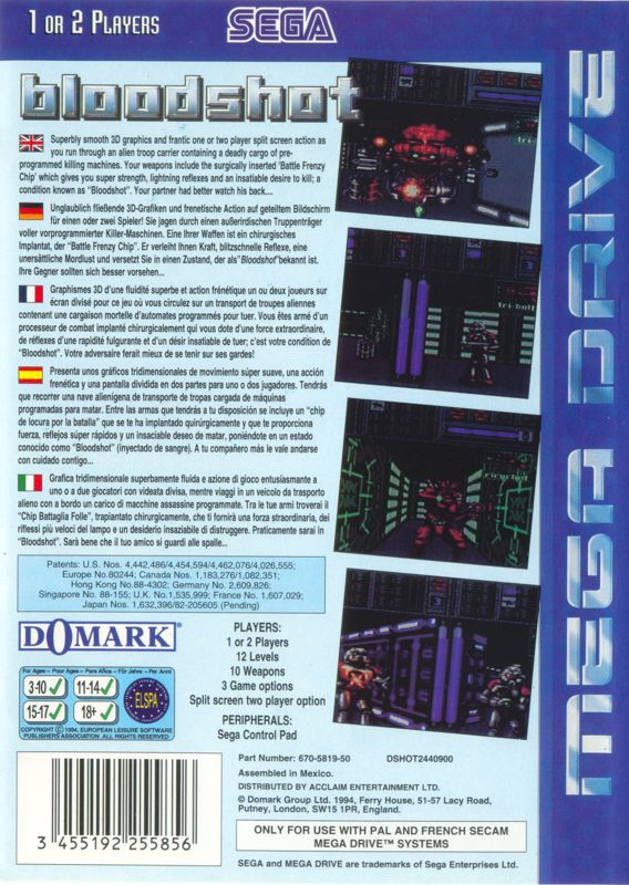 Back Cover for Battle Frenzy (Genesis)
