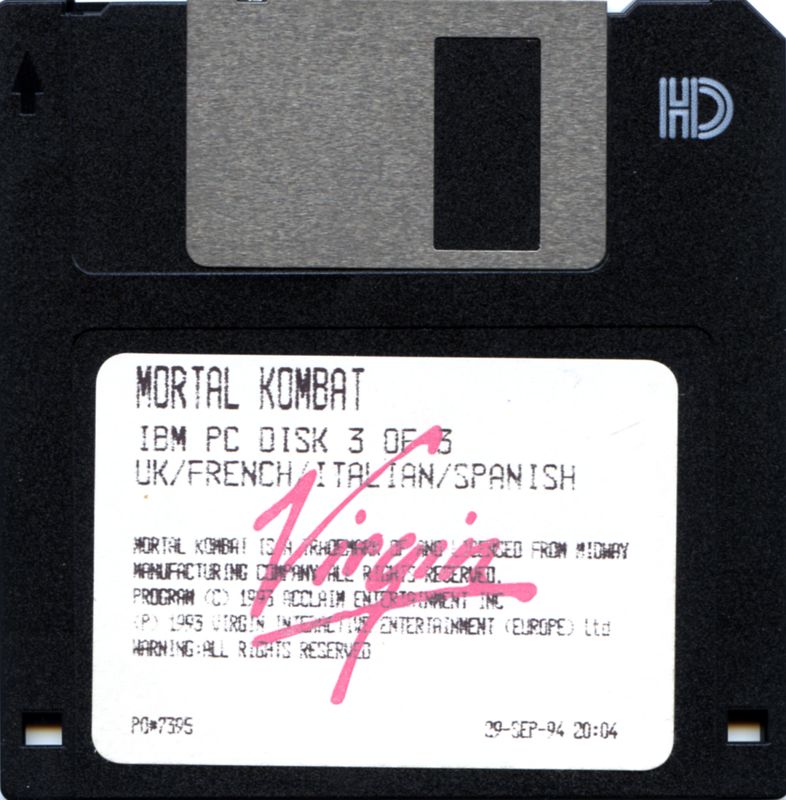 Media for Mortal Kombat (DOS): Disk 3/3