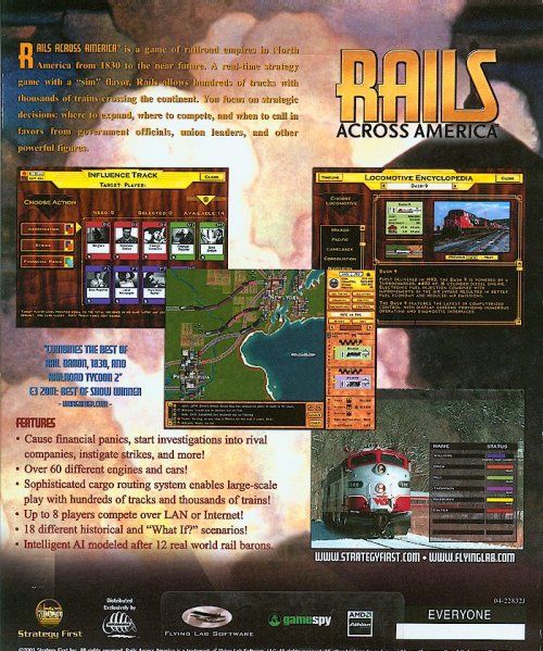 Back Cover for Rails Across America (Windows)