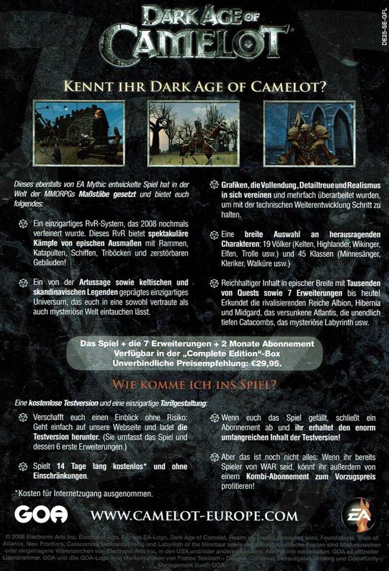 Advertisement for Warhammer Online: Age of Reckoning (Windows): Back