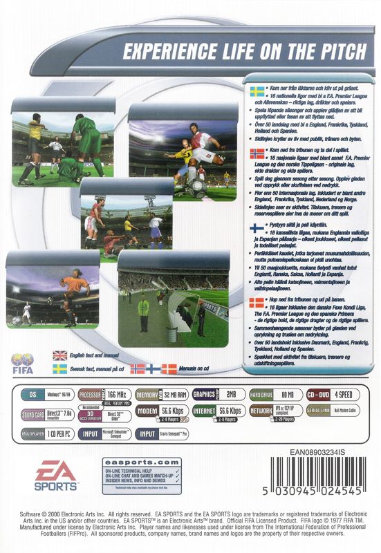 Back Cover for FIFA 2001: Major League Soccer (Windows)