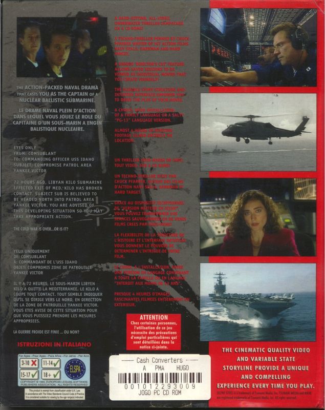 Back Cover for Silent Steel (Windows 3.x): with Transparent Sleeve