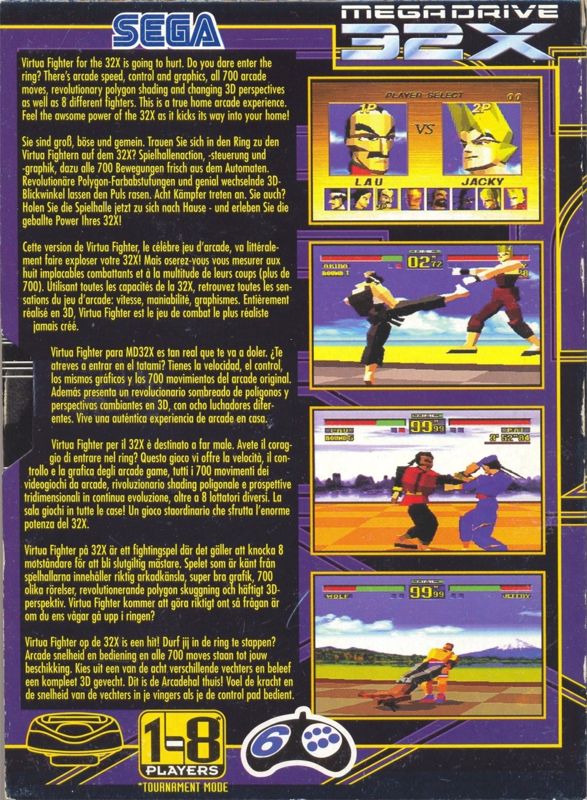 Back Cover for Virtua Fighter (SEGA 32X)