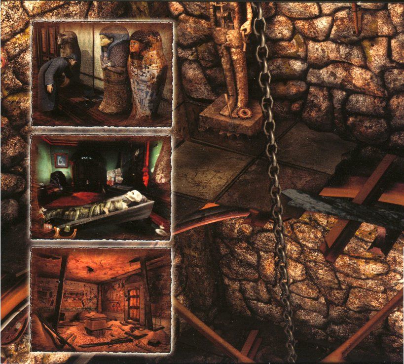 Inside Cover for The Mystery of the Mummy (Windows): left flap