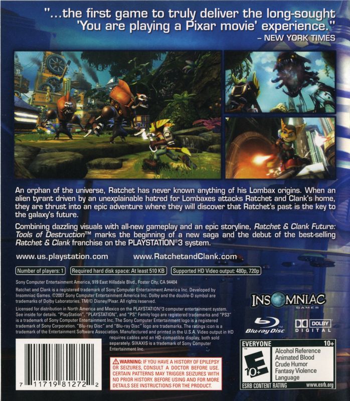 Ratchet & Clank Future: Tools of Destruction cover or packaging material -  MobyGames