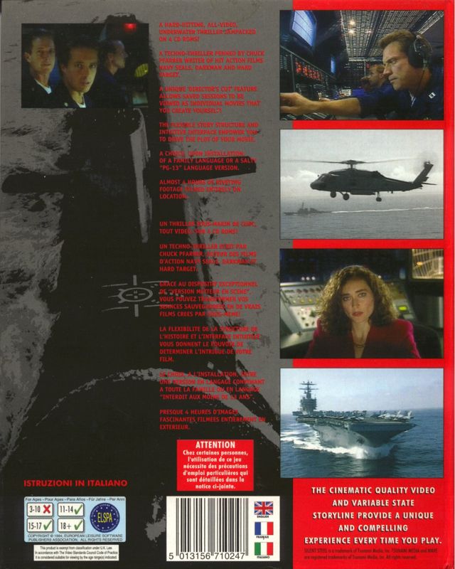 Back Cover for Silent Steel (Windows 3.x): without Transparent Sleeve
