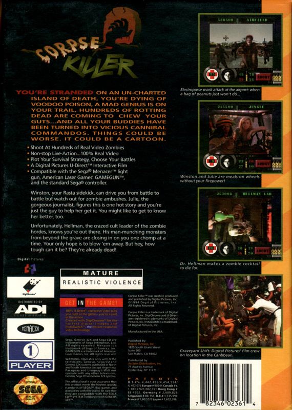 Back Cover for Corpse Killer (SEGA 32X)