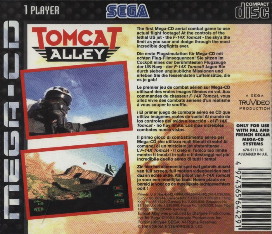 Back Cover for Tomcat Alley (SEGA CD)