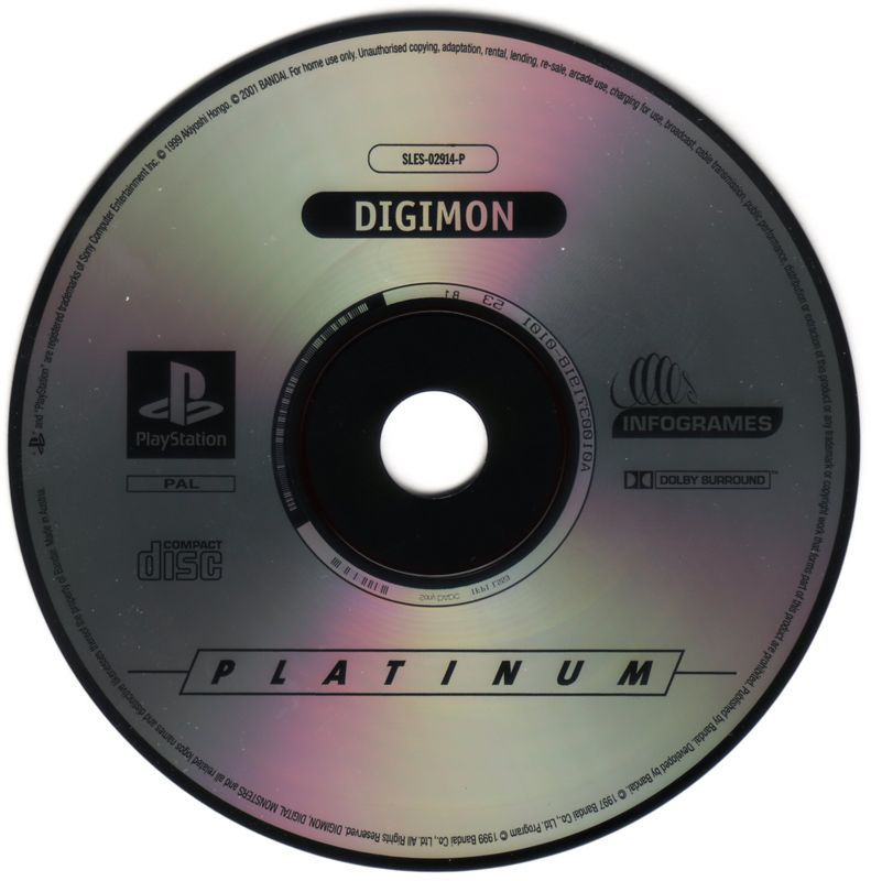 Media for Digimon World (PlayStation) (Platinum release)