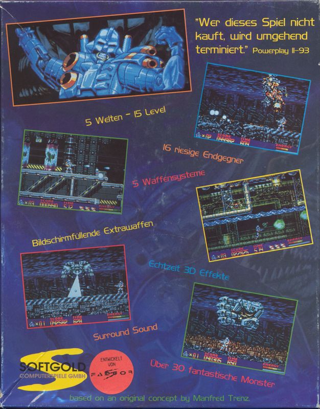 Back Cover for Mega Turrican (Amiga)