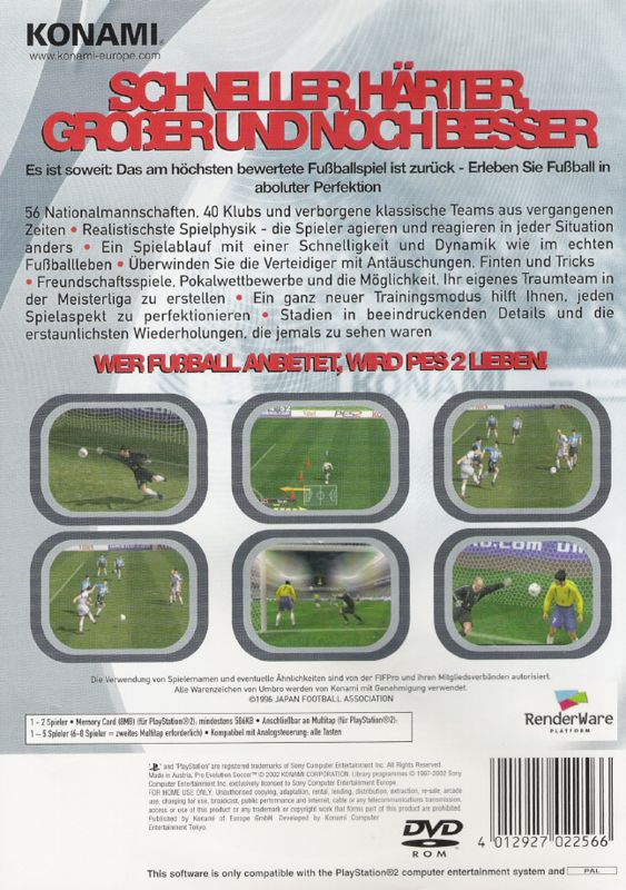 Back Cover for World Soccer: Winning Eleven 6 International (PlayStation 2)