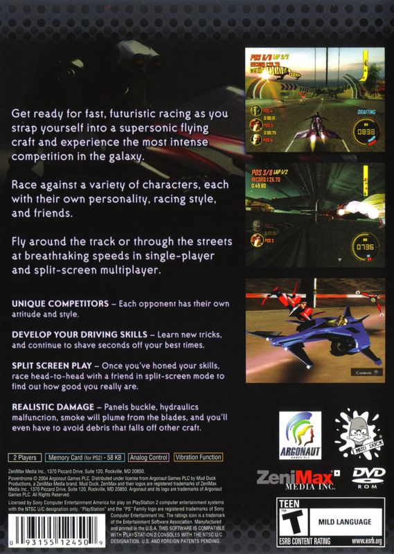 Back Cover for Power Drome (PlayStation 2)