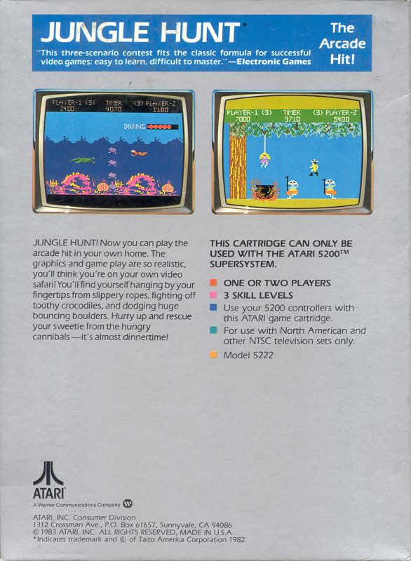 Back Cover for Jungle Hunt (Atari 5200)