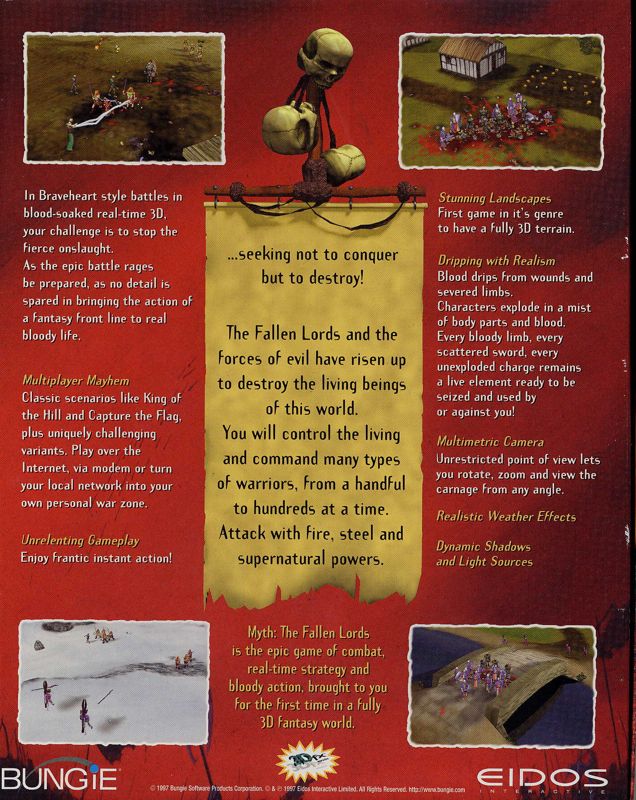Back Cover for Myth: The Fallen Lords (Windows)