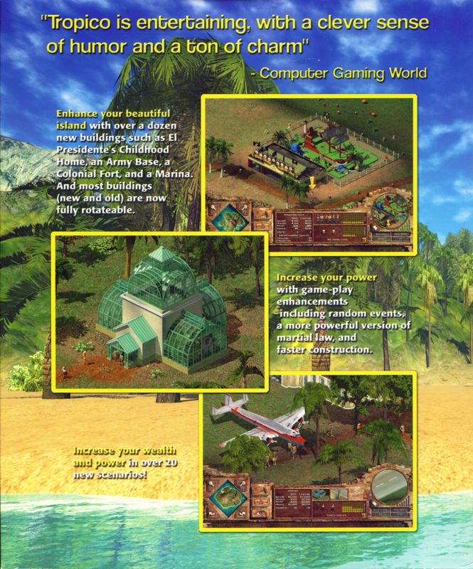 Inside Cover for Tropico: Paradise Island (Windows): Left
