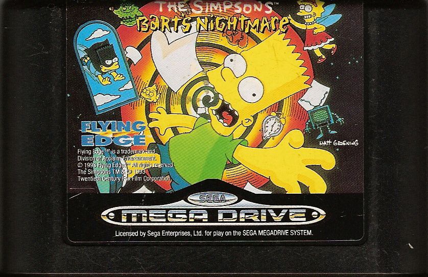 The Simpsons Barts Nightmare Cover Or Packaging Material Mobygames