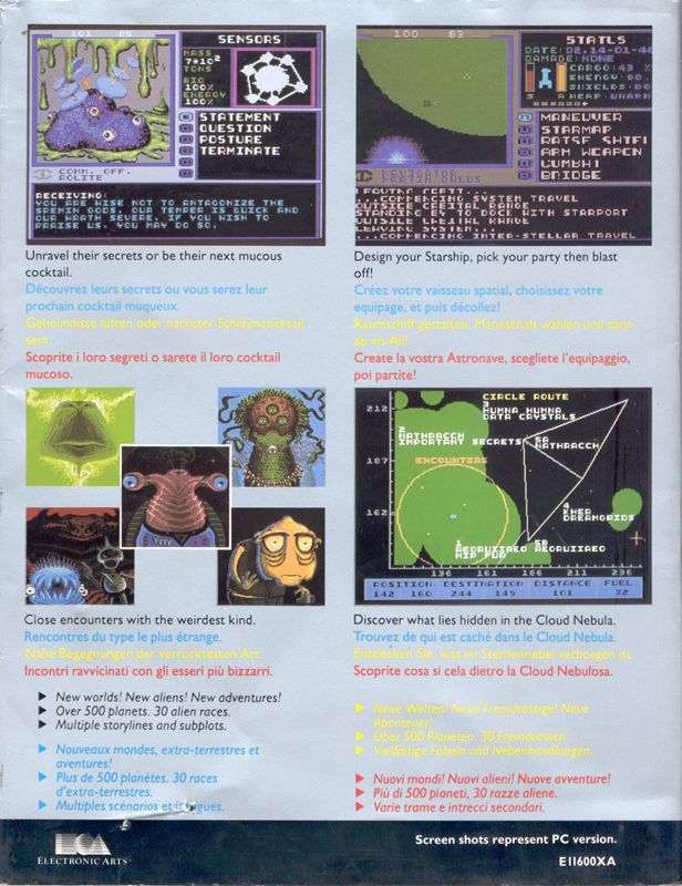 Back Cover for Starflight 2: Trade Routes of the Cloud Nebula (Amiga)