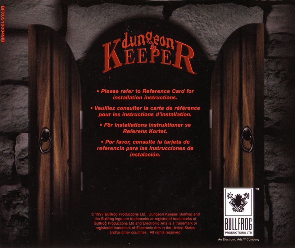 Other for Dungeon Keeper (DOS and Windows): Jewel Case - Back